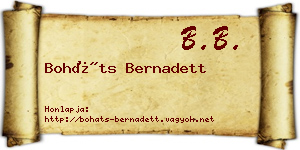 Boháts Bernadett névjegykártya